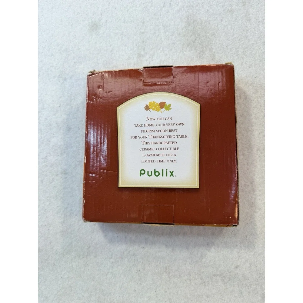 Publix 2018 Limited Edition Pilgrim Ceramic Spoon Rest W/ Box Thanksgiving READ